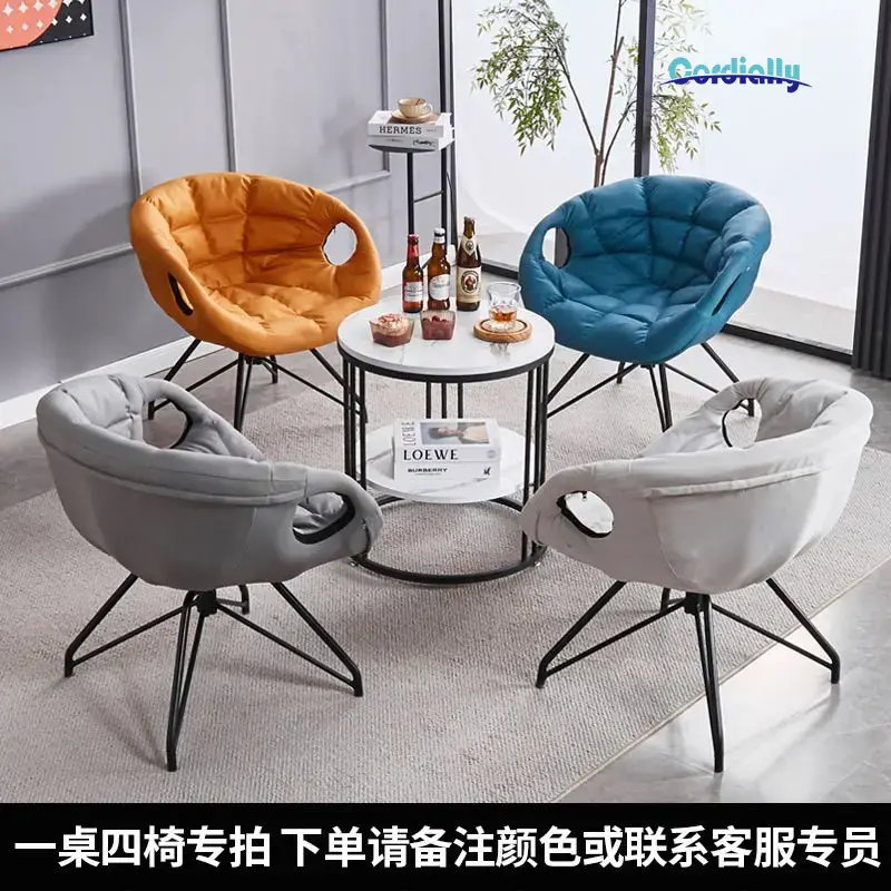 Outdoor Furniture Iron - Nordic 360° rotation low chair washable