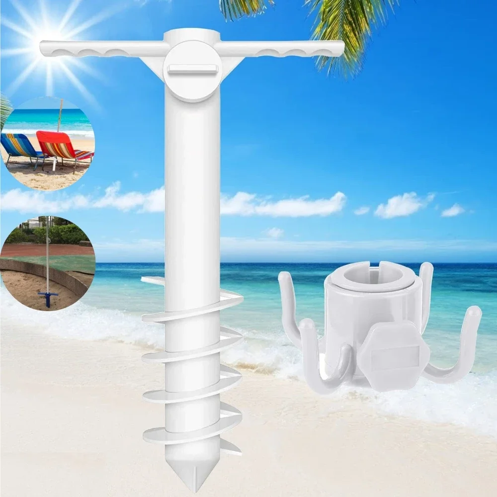 Outdoor Furniture With Umbrella - 5 Spin Summer Beach Umbrella Stand