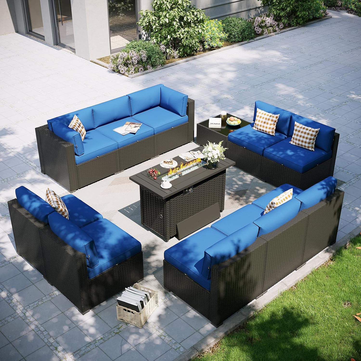 Outdoor Furniture Fire Table - Patio Furniture Set with Fire Pit