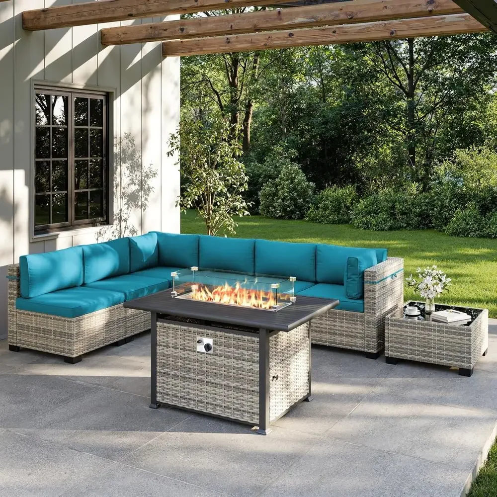 8-Piece Outdoor Patio Furnitur - Outdoor Furniture Fire Table ulasan dan harga