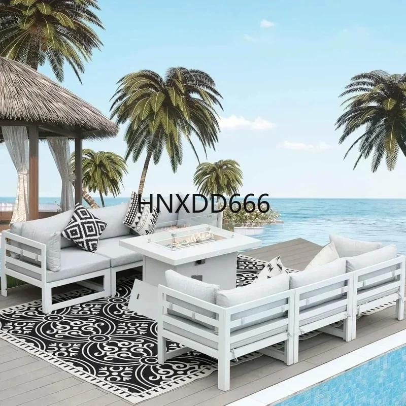 7-Piece Aluminum Outdoor Patio - Outdoor Furniture Fire Table ulasan dan harga