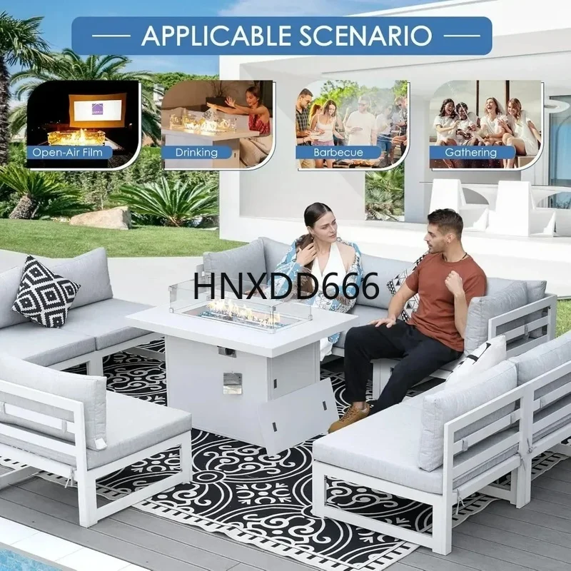 7-Piece Aluminum Outdoor Patio - Outdoor Furniture Fire Table ulasan dan harga