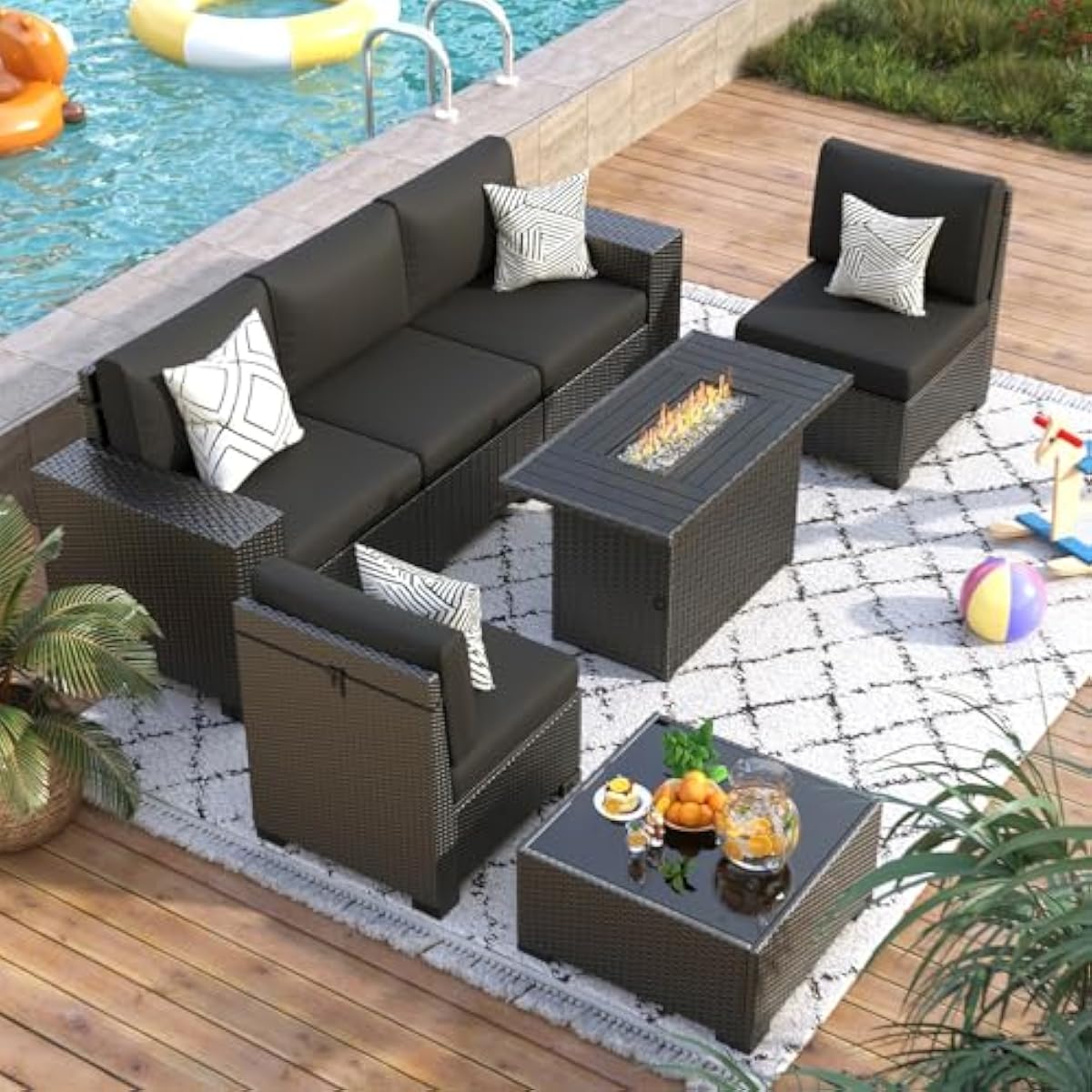 Outdoor sectional sofa set wit - Outdoor Furniture Fire Table ulasan dan harga