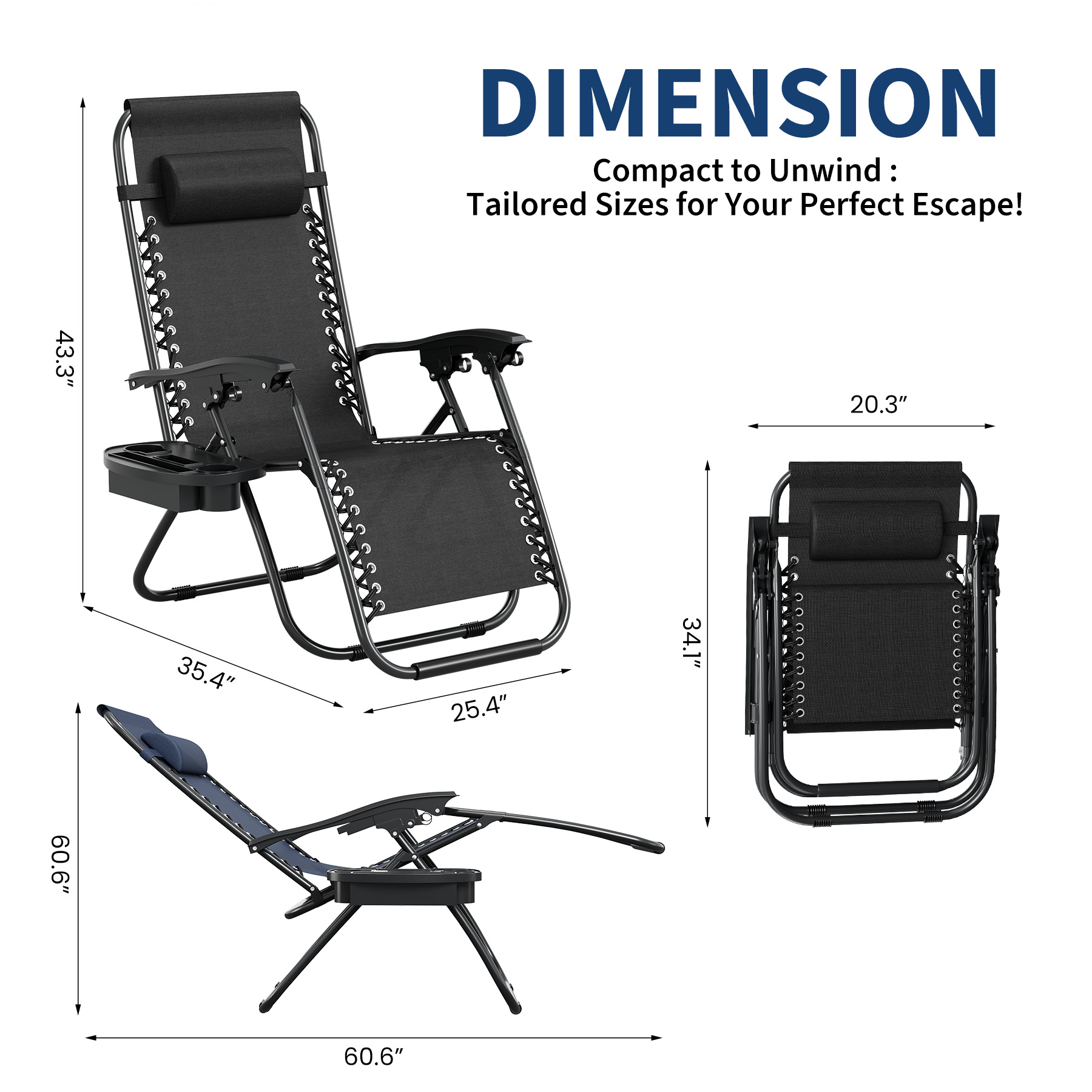 Zero Weighted Patio Lounge Rec - Outdoor Furniture Quick Dry ulasan dan harga
