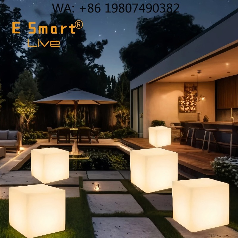 PE Plastic Illuminated LED Cub - Outdoor Furniture For Pool ulasan dan harga