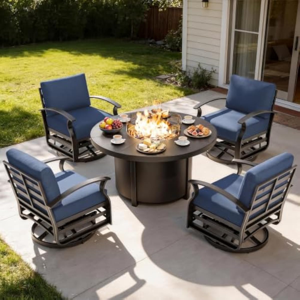 Five-item outdoor lounge ensem - Outdoor Furniture Fire Table ulasan dan harga