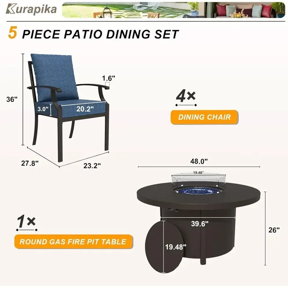 5-Piece Outdoor Patio Furnitur - Outdoor Furniture Fire Table ulasan dan harga