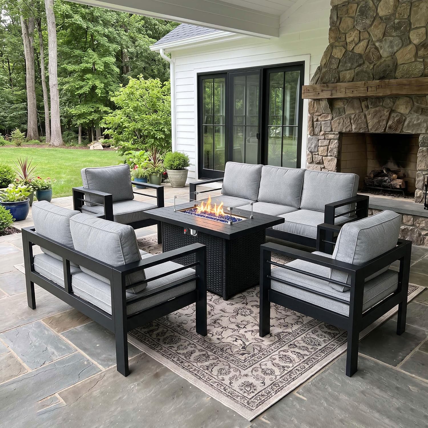 Outdoor Aluminum Furniture Set - Outdoor Furniture Fire Table ulasan dan harga