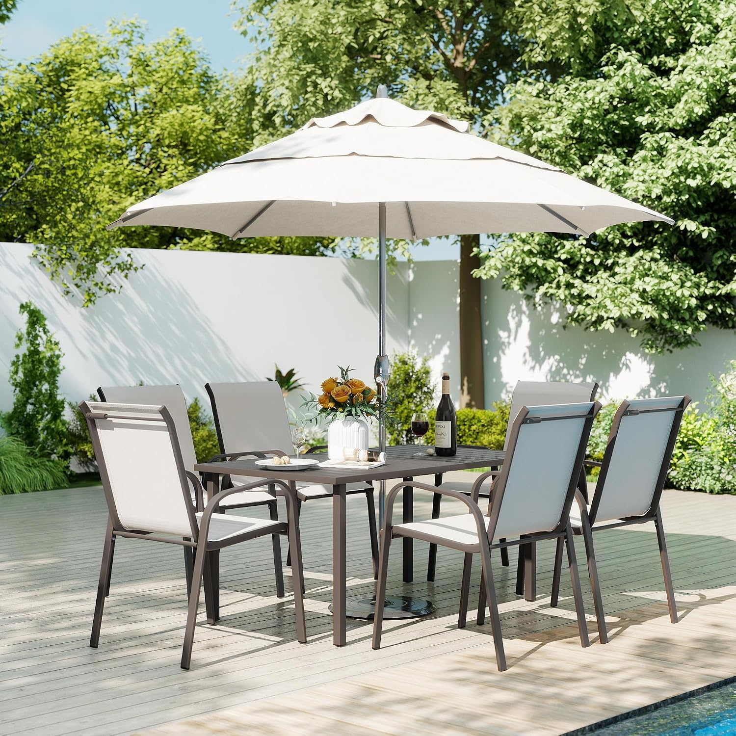 Outdoor Patio Dining Set, 6 Qu - Outdoor Furniture Quick Dry ulasan dan harga