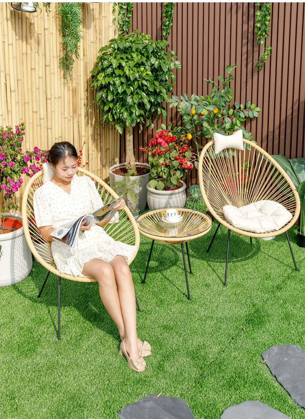 Nordic Dining Chairs for Kitch - Outdoor Furniture Iron ulasan dan harga
