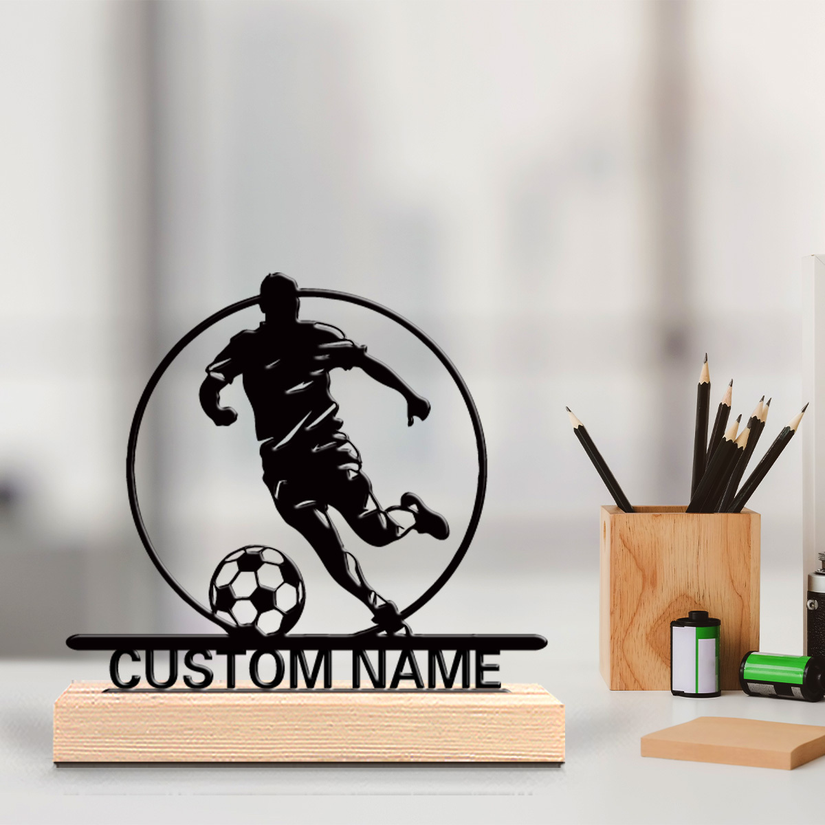 Custom Soccer Player Metal Sta - Outdoor Furniture Wooden ulasan dan harga