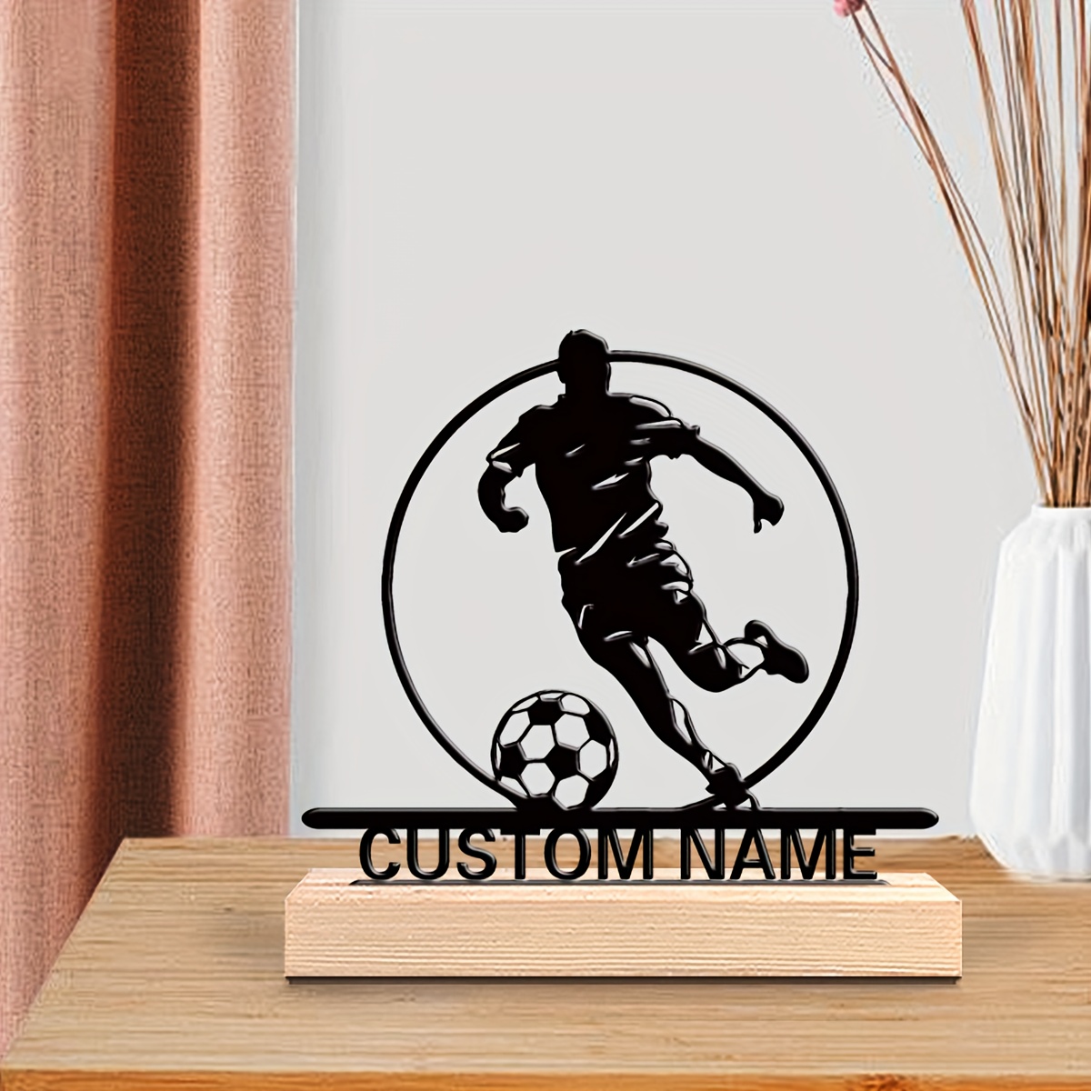 Custom Soccer Player Metal Sta - Outdoor Furniture Wooden ulasan dan harga