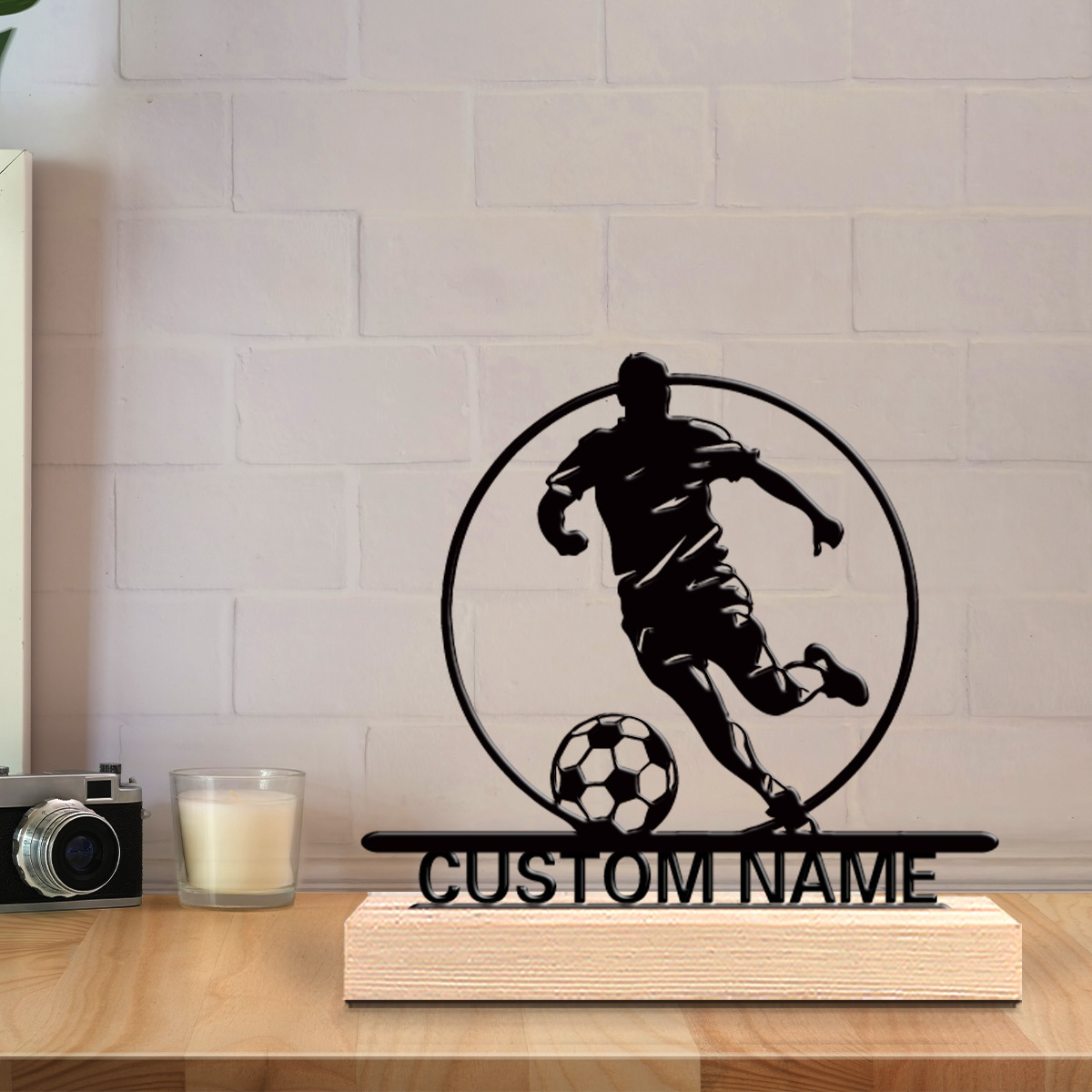 Custom Soccer Player Metal Sta - Outdoor Furniture Wooden ulasan dan harga