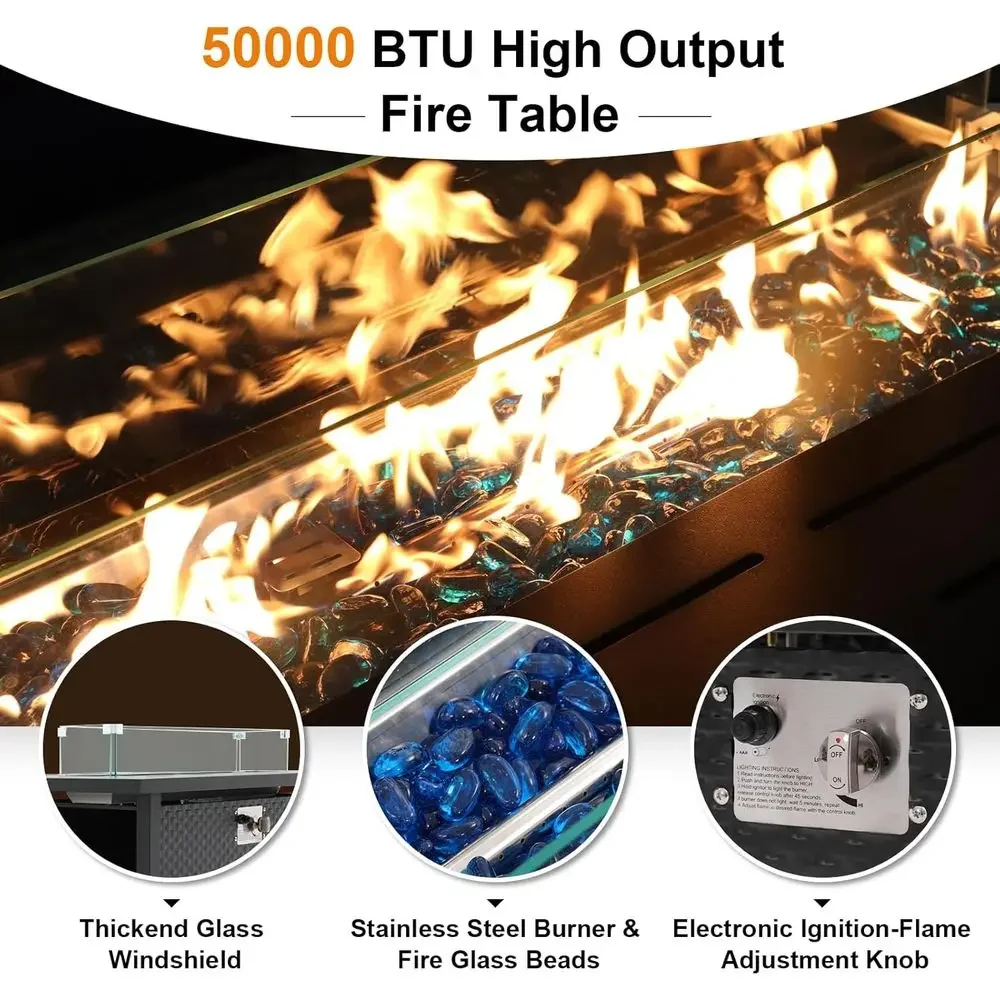 8-Piece Patio Furniture Set wi - Outdoor Furniture Fire Table ulasan dan harga