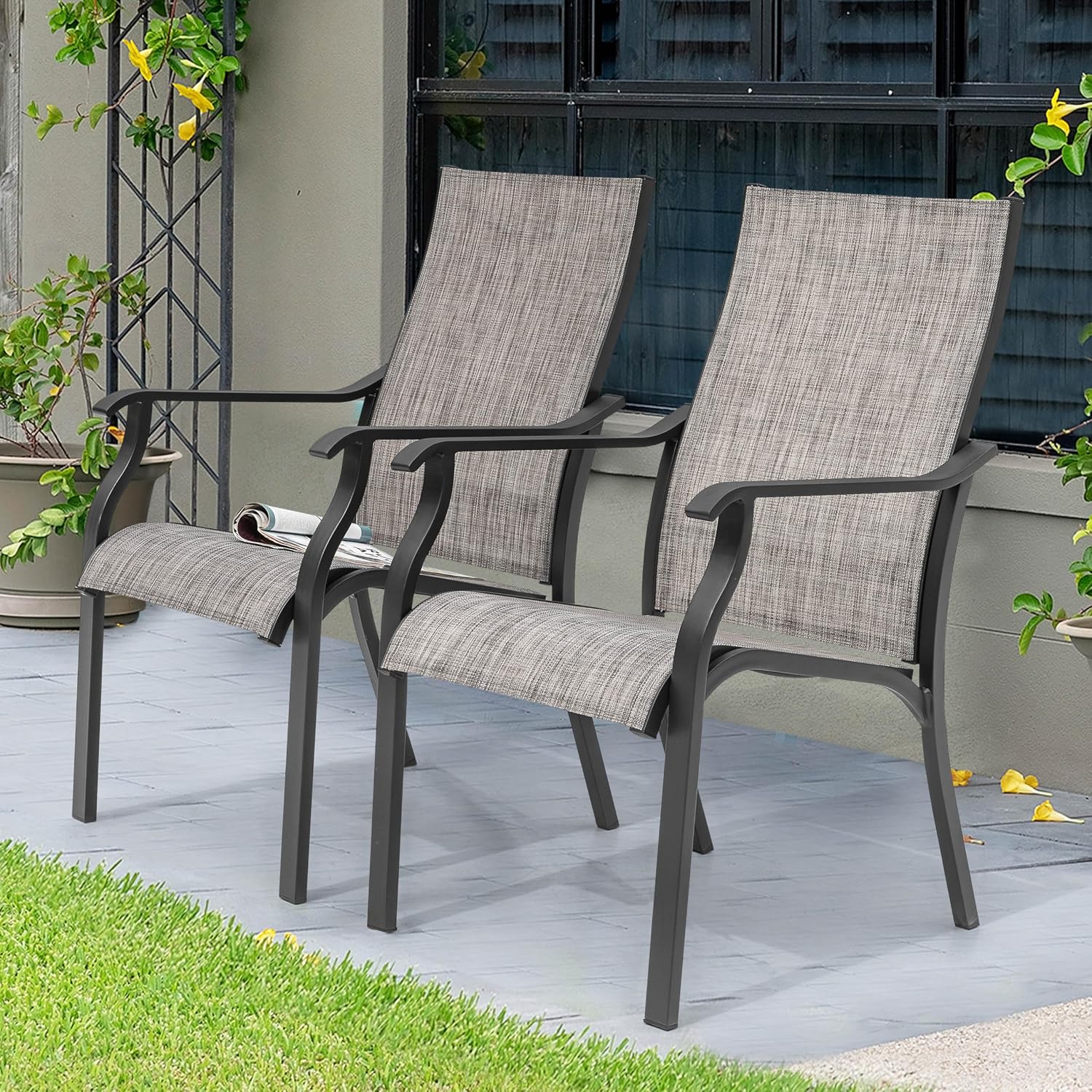 Outdoor Dining Chair 2pcs, Tex - Outdoor Furniture Quick Dry ulasan dan harga