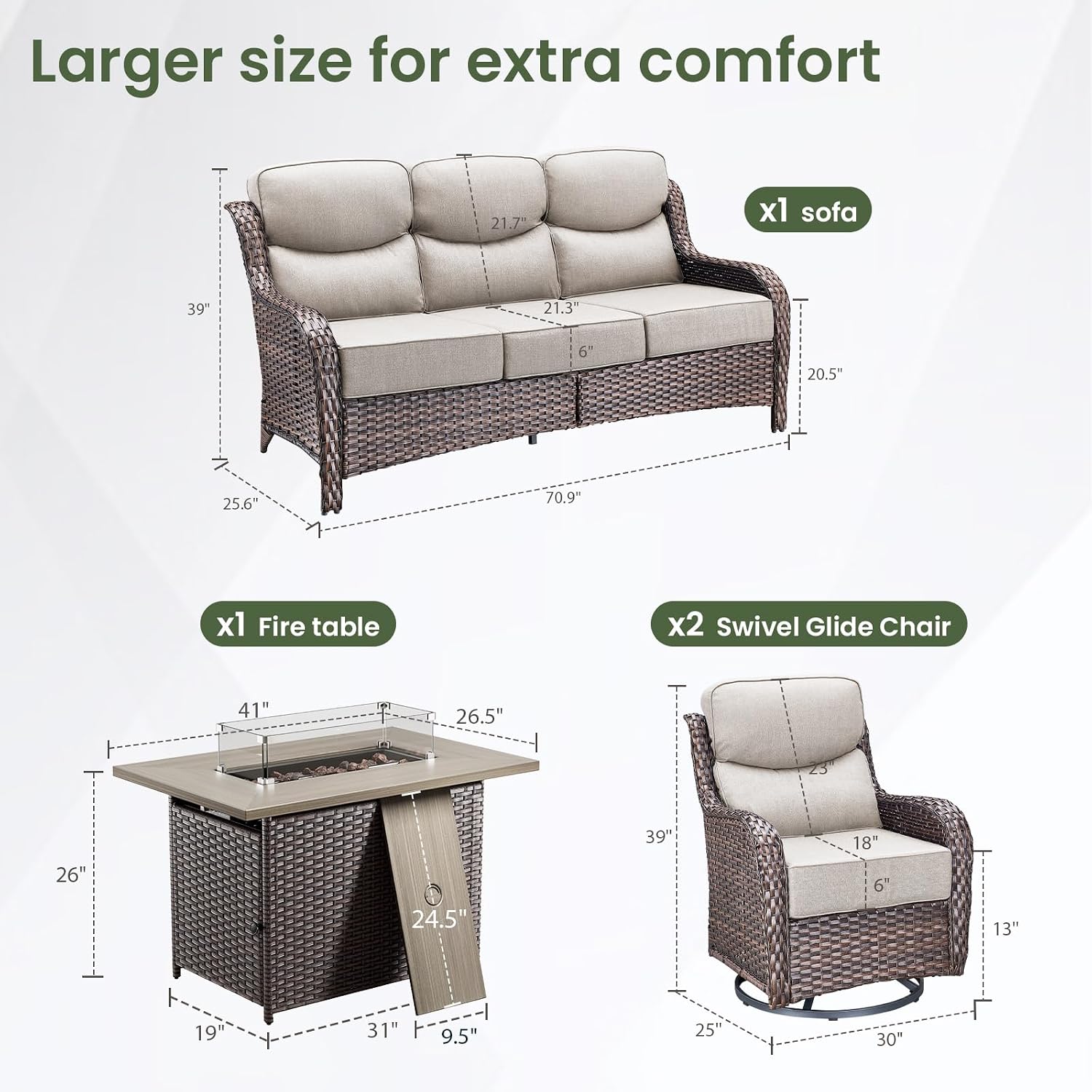 Luxury Patio Furniture Set wit - Outdoor Furniture Fire Table ulasan dan harga
