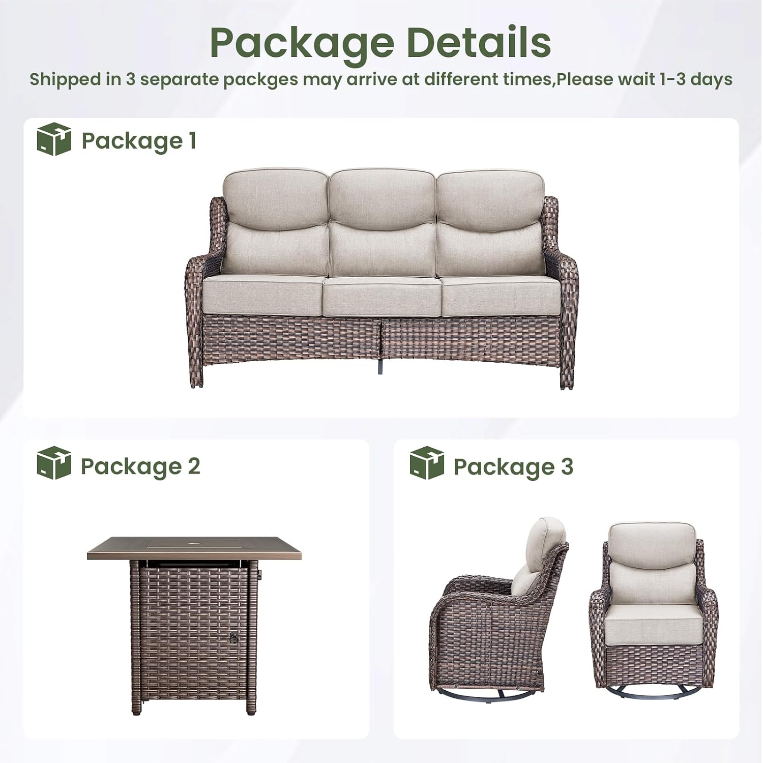 Luxury Patio Furniture Set wit - Outdoor Furniture Fire Table ulasan dan harga