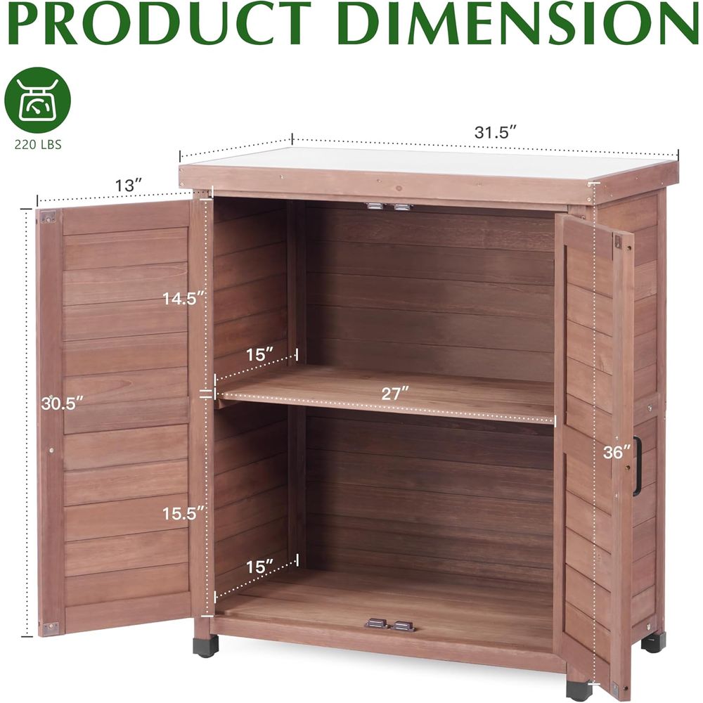 Outdoor Storage Cabinet & Pott - Outdoor Furniture Wooden ulasan dan harga